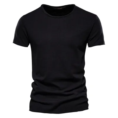 Men'S Fashion Casual Solid Color Cotton V-Neck Short-Sleeve T-Shirt