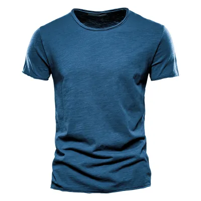 Men'S Fashion Casual Solid Color Cotton V-Neck Short-Sleeve T-Shirt