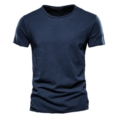Men'S Fashion Casual Solid Color Cotton V-Neck Short-Sleeve T-Shirt