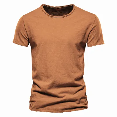 Men'S Fashion Casual Solid Color Cotton V-Neck Short-Sleeve T-Shirt