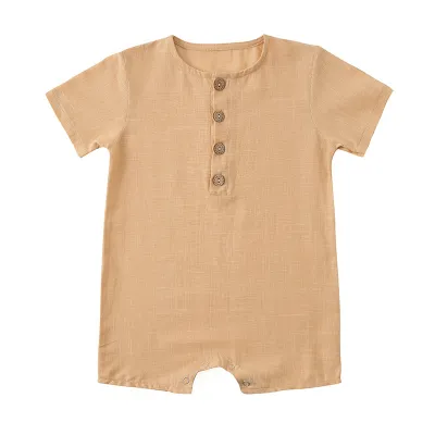Kids Baby Boys Linen Sleeveless Rompers