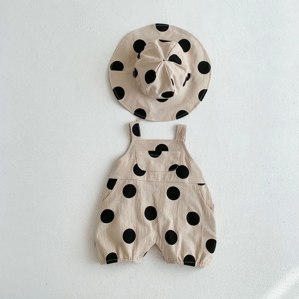 Kids Baby Boys And Girls Casual Dot Printed Strap Cotton Rompers Sleeveless 0-3T