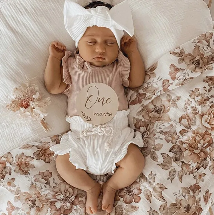 Kids Baby Girl Fashion Casual Solid Color Cotton Sleeveless Bodysuit Shorts Two-Piece Set Pullover Triangle Climb Unisex