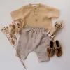 Yellow Top Khaki Shorts