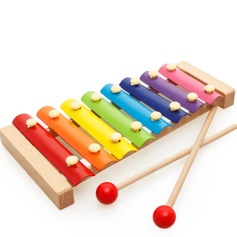 Kids Wooden Hand Knock Xylophone Eight-Tone Piano Percussion Instruments