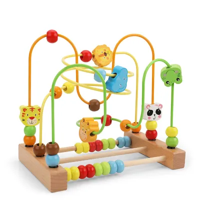 Kids Baby Wooden Beads Multifunctional Intelligence Brain Toys