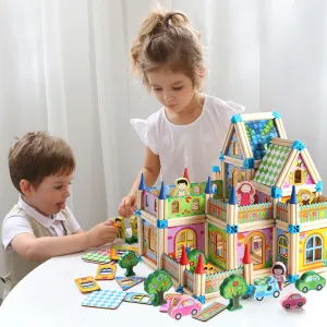 Kids Architects Assembled Variables Building Blocks Stereo Model Wooden Parent-Child Interactive Educational Toys