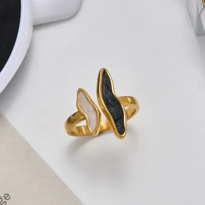 Women's Fashion Double-Layer Wave 304 Stainless Steel Ring