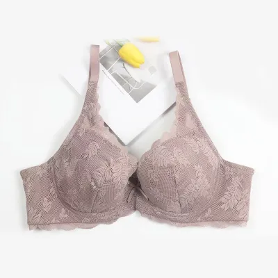 Women Fashion Sexy Solid Color Lace Non-Sponge Thin Adjustable Bra