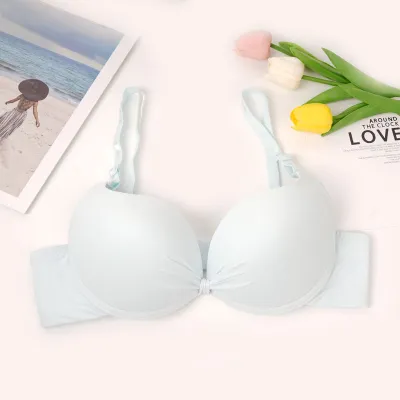 Women Fashion Sexy Solid Color Traceless With Steel Ring Adjustable Bra
