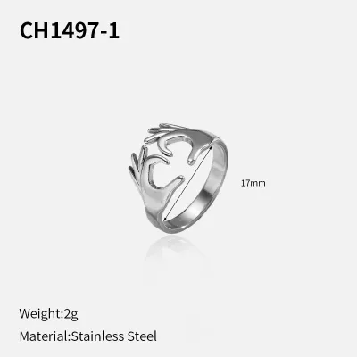 Women Fashion Geometric Loose Electroplated 304 Stainless Steel Ring