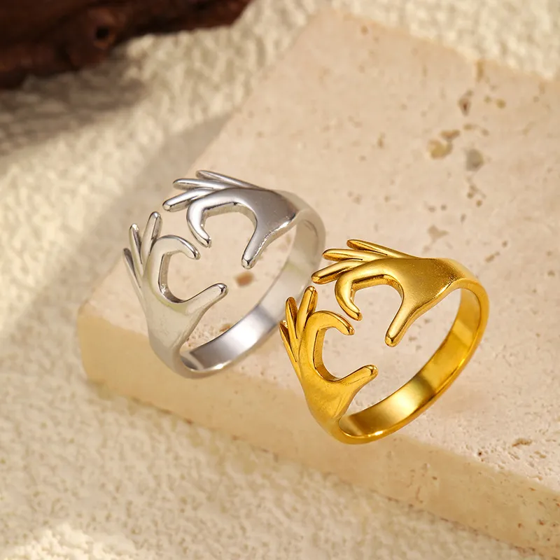 Women Fashion Geometric Loose Electroplated 304 Stainless Steel Ring
