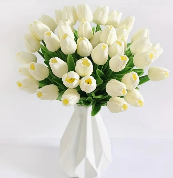 Realistic Soft Rubber Tulip Simulation Bouquet Home Decoration