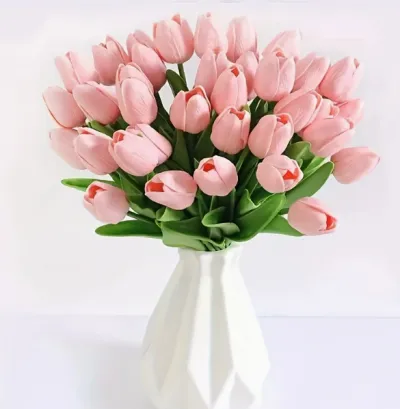 Realistic Soft Rubber Tulip Simulation Bouquet Home Decoration