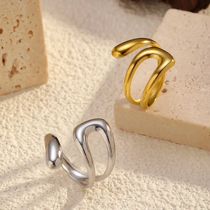 Women's Simple Geometric 304 Stainless Steel Open Ring