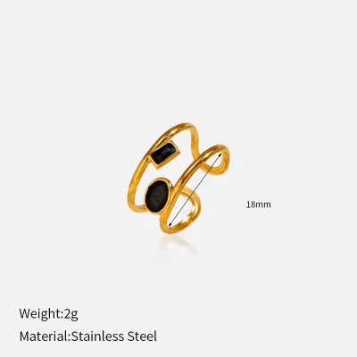 Women Fashion 304 Stainless Steel Geometric Open Ring