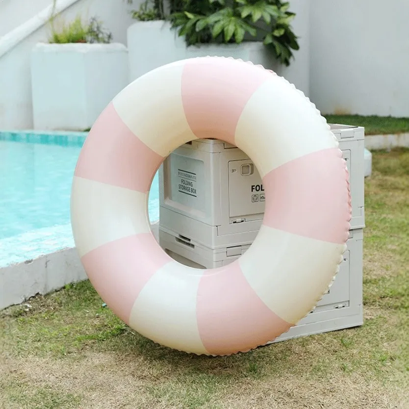 Fashion Thickened Stripe Double Airbag Swimming Ring