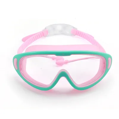 Fashion Flat Light Large Frame Hd Waterproof Anti-Fog Swimming Goggles