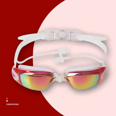 High-Definition Waterproof Anti-Fog Earplugs Integrated Swimming Goggles