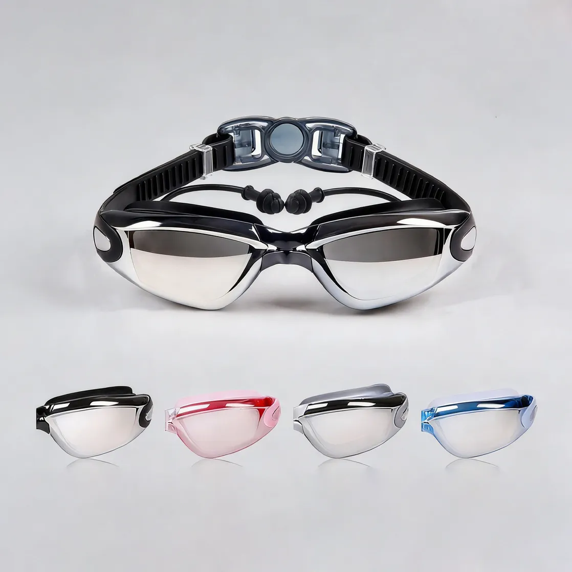 High-Definition Waterproof Anti-Fog Earplugs Integrated Swimming Goggles