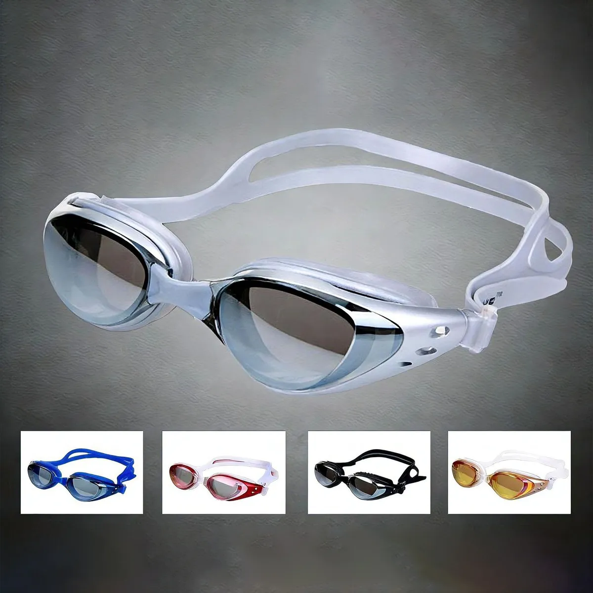 Fashion Electroplated Waterproof Silicone Adult Swimming Goggles