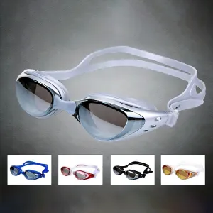 Fashion Electroplated Waterproof Silicone Adult Swimming Goggles