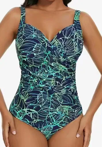 Women Fashion Sexy Plus Size Printed One-Piece Slim-Fit Swimsuit