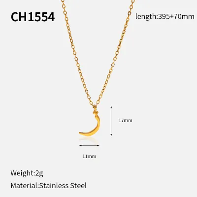 Women Simple 18k Arabic Letter Pendant 304 Stainless Steel Necklace