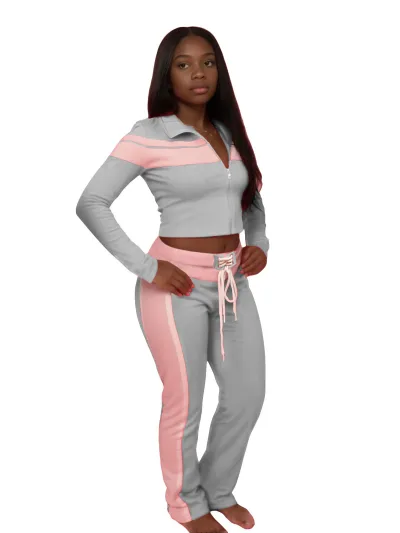 Women Fashion Sexy Printed Stitching Bra Long Sleeve Jacket Adjustable Buckle Strap Pants Three-Piece Set