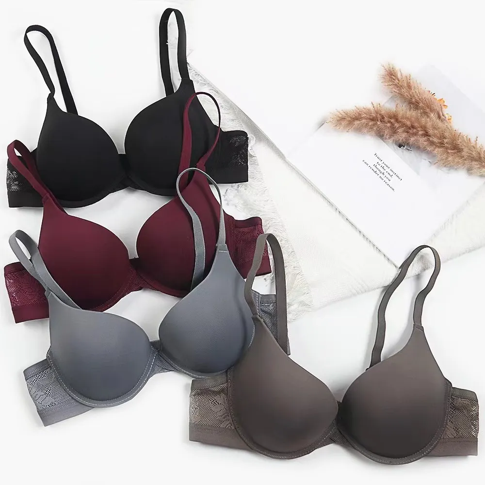 Women Fashion Sexy Solid Color Traceless Adjustable Push-Up Anti-Sagging Bra