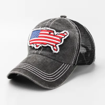 Men Fashion Casual Patch American Flag Embroidered Baseball Cap