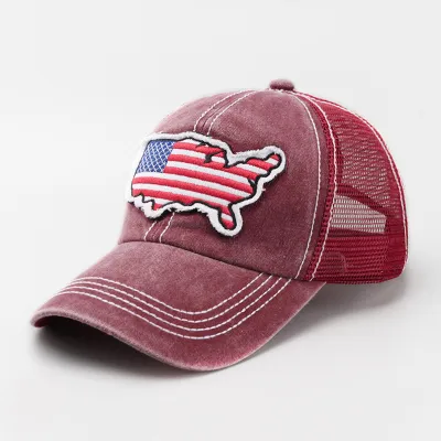 Men Fashion Casual Patch American Flag Embroidered Baseball Cap