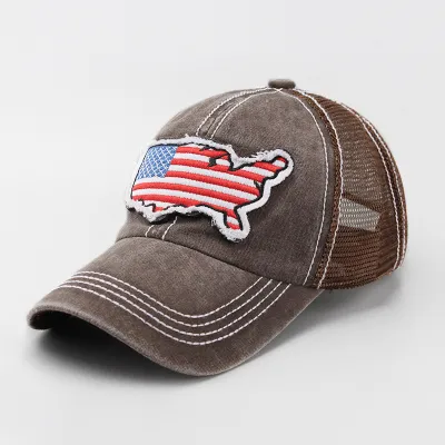 Men Fashion Casual Patch American Flag Embroidered Baseball Cap