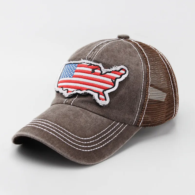 Men Fashion Casual Patch American Flag Embroidered Baseball Cap