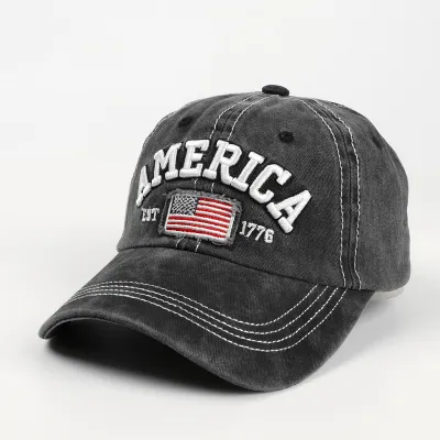Men's Fashion Casual Washed Denim Embroidered Baseball Cap