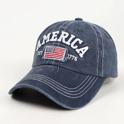 Men's Fashion Casual Washed Denim Embroidered Baseball Cap