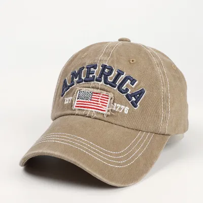 Men's Fashion Casual Washed Denim Embroidered Baseball Cap