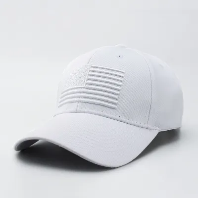 Men Fashion Casual Solid Color American Flag Embroidered Baseball Cap