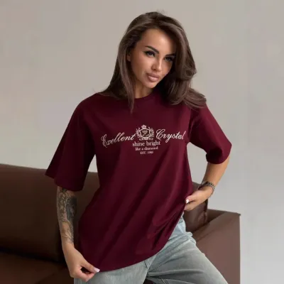Women Fashion Casual Printed Short-Sleeve Loose T-Shirt