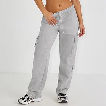Women Fashion Casual Solid Color Multi-Pocket Loose Pants