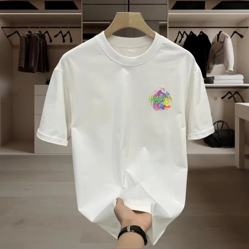 Men's Fashion Cotton Printed Round Neck Short Sleeve T-Shirt