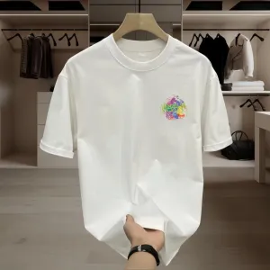 Men's Fashion Cotton Printed Round Neck Short Sleeve T-Shirt