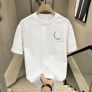 Men's Fashion Casual Pure Cotton Printed Round Neck Short-Sleeve T-Shirt