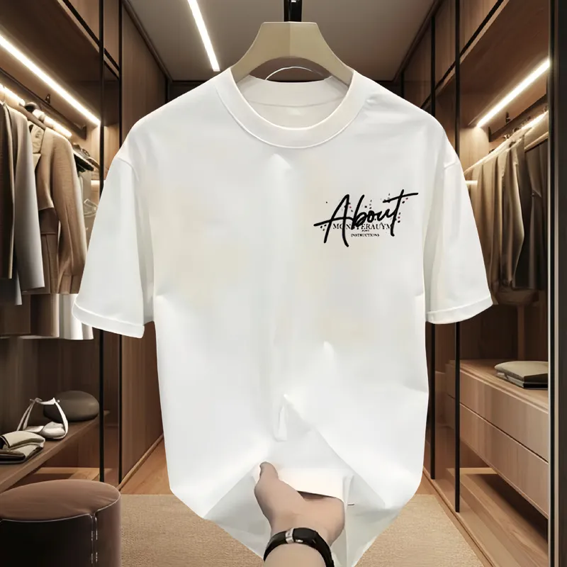 Men’s Fashion Casual Cotton Printed Round-Neck Short-Sleeve T-Shirt