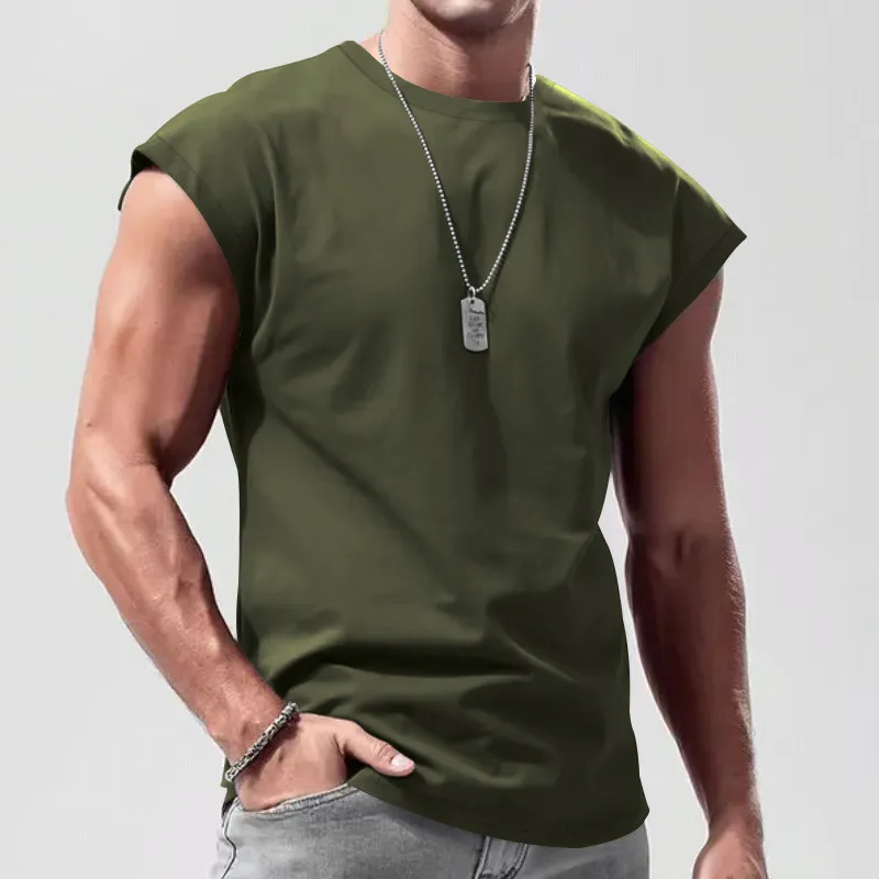 Men's Casual Solid Color Sleeveless Loose Tank Top