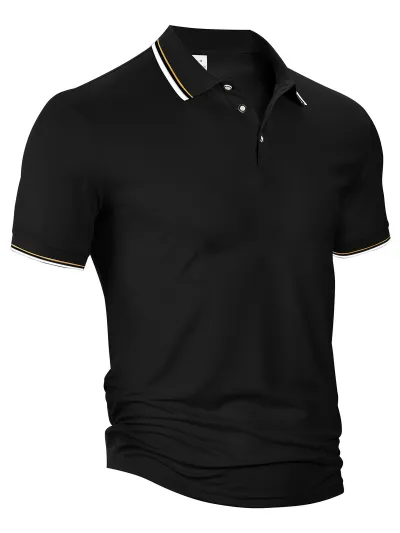 Men's Fashion Casual Lapel Short-Sleeve Loose Breathable Polo Shirt