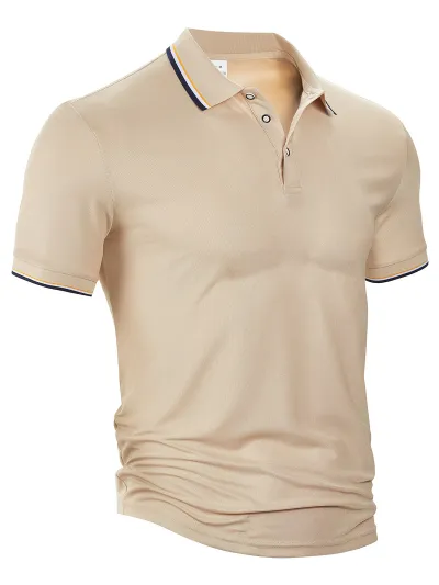 Men's Fashion Casual Lapel Short-Sleeve Loose Breathable Polo Shirt