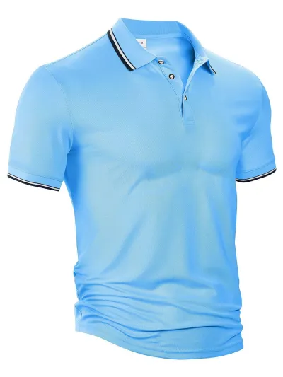 Men's Fashion Casual Lapel Short-Sleeve Loose Breathable Polo Shirt