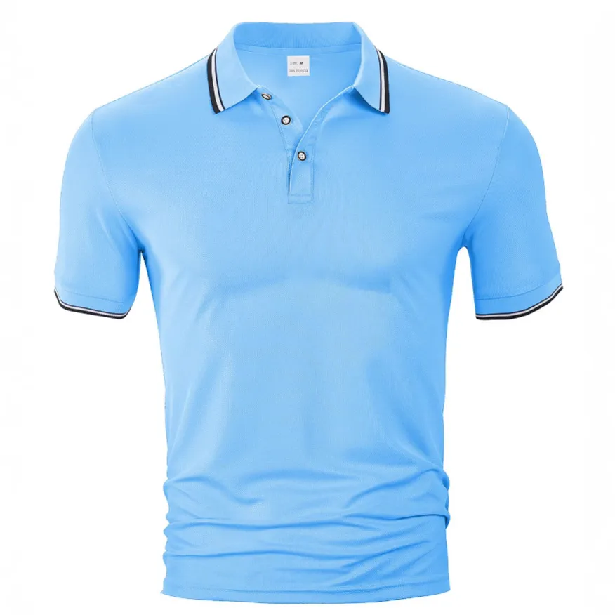 Men's Fashion Casual Lapel Short-Sleeve Loose Breathable Polo Shirt