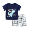 Short Set Blue Bottom Machine Dinosaur
